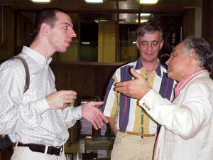 Y. Aliabadi (on the right) talking to M. van Atten and W. Veldman at IPM.